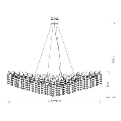 Globo - Πολυέλαιος με καλώδιο 16xE14/40W/230V, ασημί