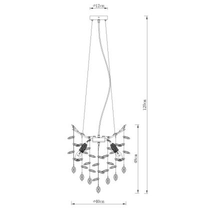 Globo - Κρεμαστό φωτιστικό με καλώδιο 4xE14/40W/230V σε ασημί απόχρωση