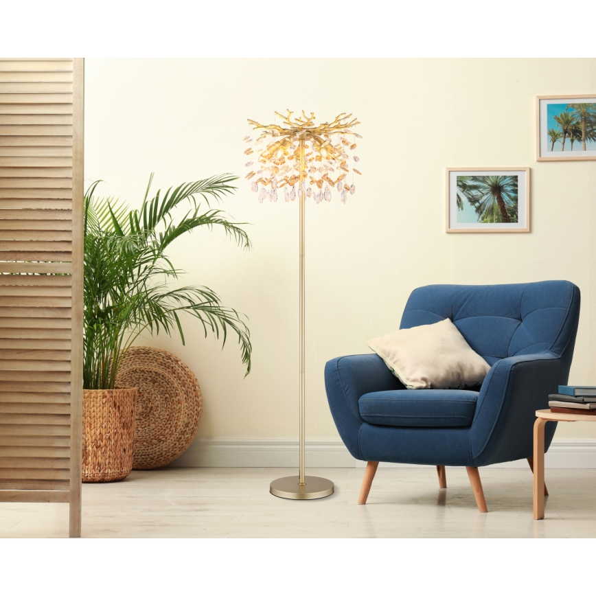 Globo - Επιδαπέδιο φωτιστικό 5xE14/40W/230V χρυσό