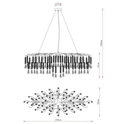 Globo - Κρεμαστό φωτιστικό με καλώδιο 12xE14/40W/230V