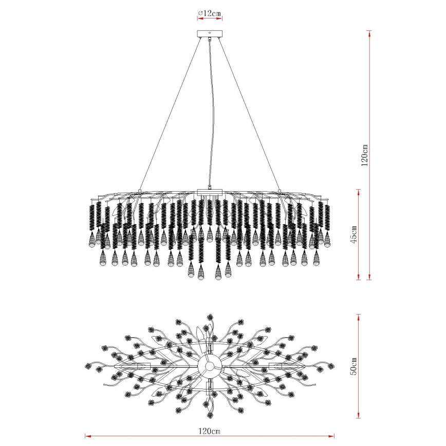 Globo - Κρεμαστό φωτιστικό με καλώδιο 12xE14/40W/230V