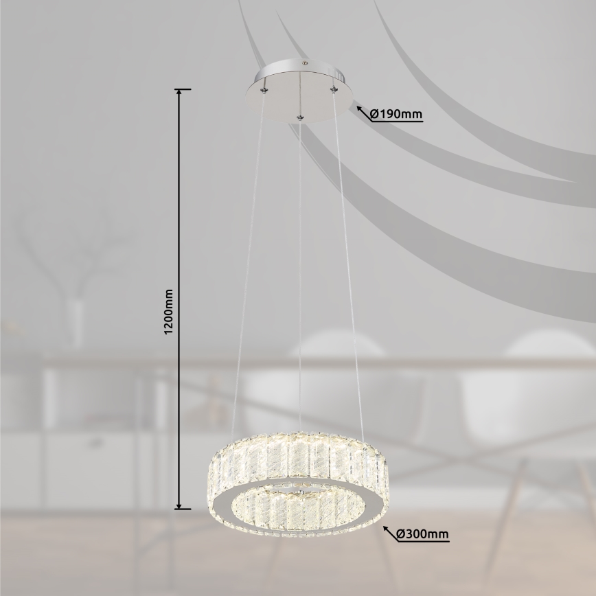 Globo - Led Dimmable κρεμαστό φωτιστικό οροφής LED/30W/230V 2700-6000K διάμετρος 30 cm + τηλεχειριστήριο