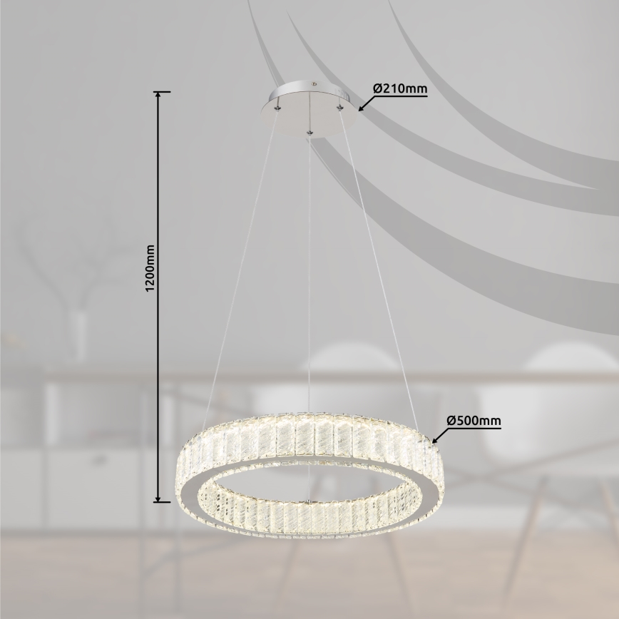 Globo - Led Dimmable κρεμαστό φωτιστικό οροφής LED/50W/230V 2700-6000K διάμετρος 50 cm + τηλεχειριστήριο