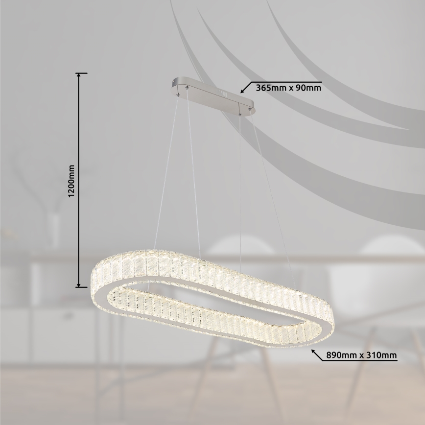Globo - Led Dimmable κρεμαστό φωτιστικό οροφής LED/58W/230V 2700-6000K + τηλεχειριστήριο
