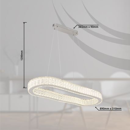 Globo - Ρυθμιζόμενο LED φωτιστικό οροφής με καλώδιο LED/58W/230V 2700-6000K + τηλεχειριστήριο