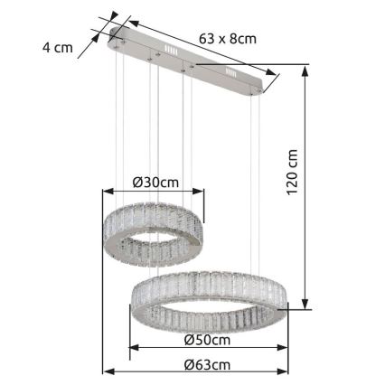 Globo - Led Dimmable κρεμαστό φωτιστικό οροφής LED/80W/230V 2700-6000K + τηλεχειριστήριο