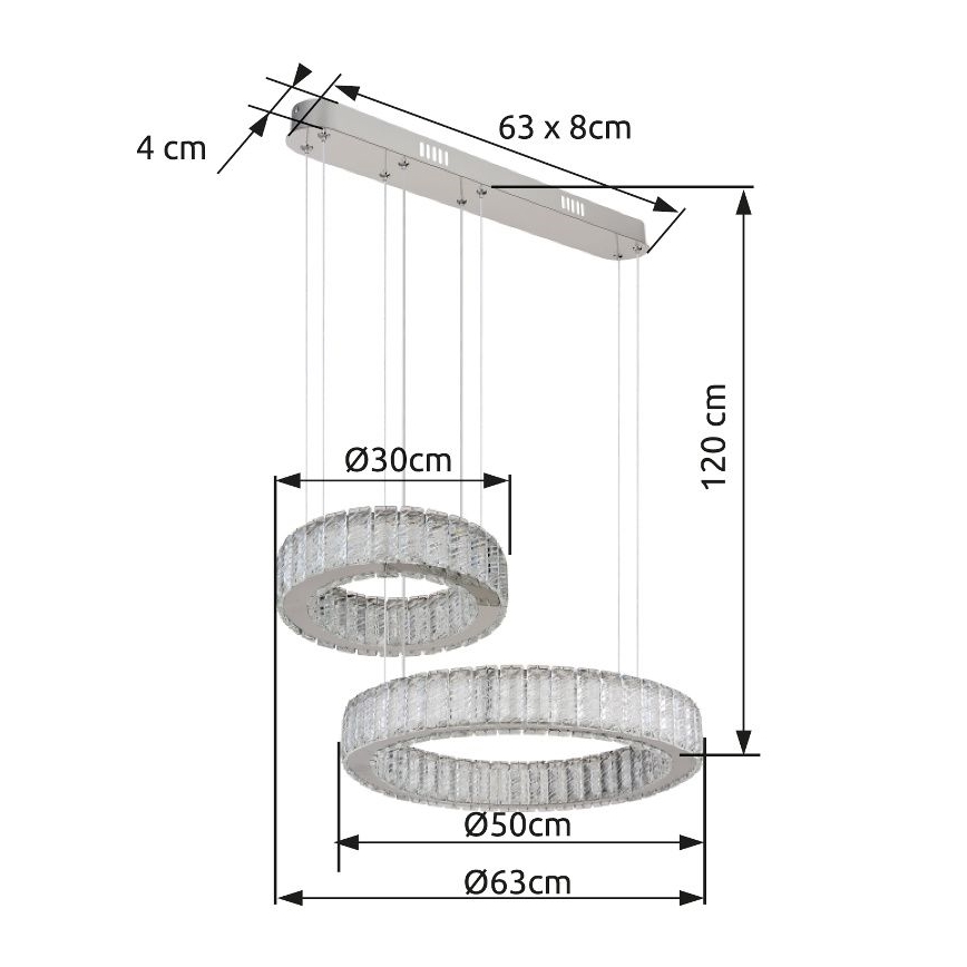 Globo - Led Dimmable κρεμαστό φωτιστικό οροφής LED/80W/230V 2700-6000K + τηλεχειριστήριο