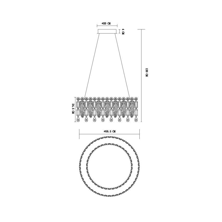 Globo - Κρεμαστό φωτιστικό με καλώδιο LED/58W/230V 2700-6000K + τηλεχειριστήριο