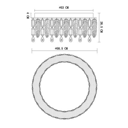 Globo - Φωτιστικό οροφής LED/58W/230V 2700-6000K διάμ. 58,5 εκ. + τηλεχειριστήριο