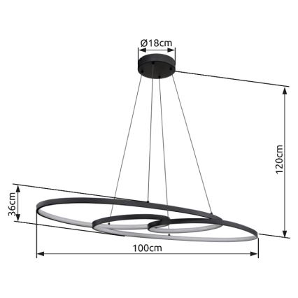 Globo - LED Πολύφωτο με καλώδιο LED/39W/230V 2700/4000/6500K