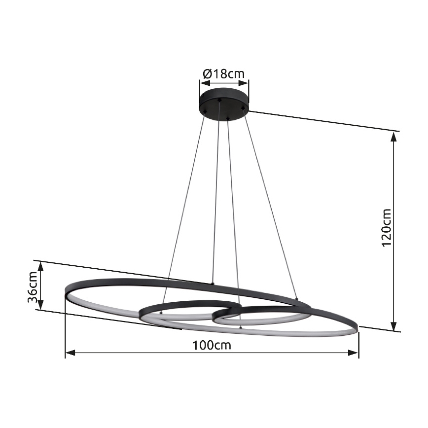 Globo - LED Πολύφωτο με καλώδιο LED/39W/230V 2700/4000/6500K