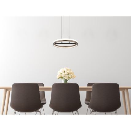 Globo -  Κρεμαστό φωτιστικό οροφής LED LED/40W/230V 3000/4000/6000K διάμετρος 39,7 cm καφέ