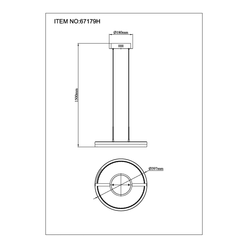 Globo -  Κρεμαστό φωτιστικό οροφής LED LED/40W/230V 3000/4000/6000K διάμετρος 39,7 cm καφέ