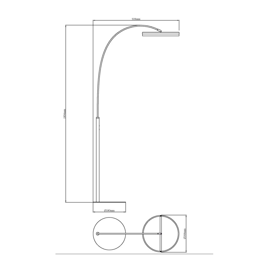 Globo - Επιδαπέδιο LED φωτιστικό, ρυθμιζόμενο με χειρισμό αφής LED/24W/230V 3000/4000/6000K