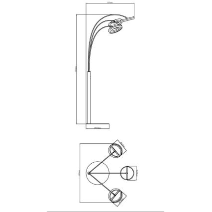 Globo - Ρυθμιζόμενη επιδαπέδια λάμπα LED με χειρισμό αφής LED/48W/230V 3000/4000/6000K