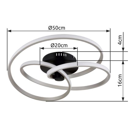 Globo - LED Πλαφονιέρα οροφής LED/40W/230V 3000K ματ χρώμιο/μαύρο