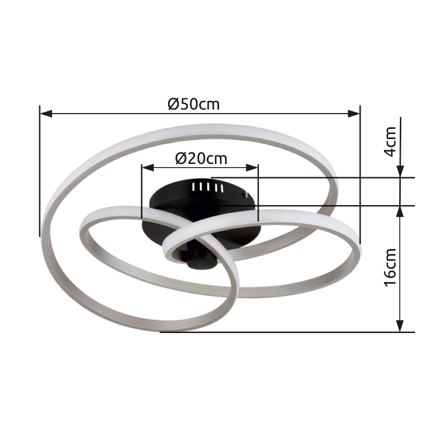 Globo - LED Πλαφονιέρα οροφής LED/40W/230V 3000K ματ χρώμιο/μαύρο