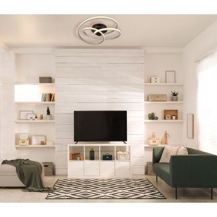 Globo - LED Πλαφονιέρα οροφής LED/40W/230V 3000K ματ χρώμιο/μαύρο