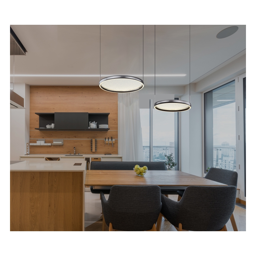 Globo - Led Dimmable κρεμαστό φωτιστικό οροφής LED/50W/230V 2700-6000K μαύρο + τηλεχειριστήριο