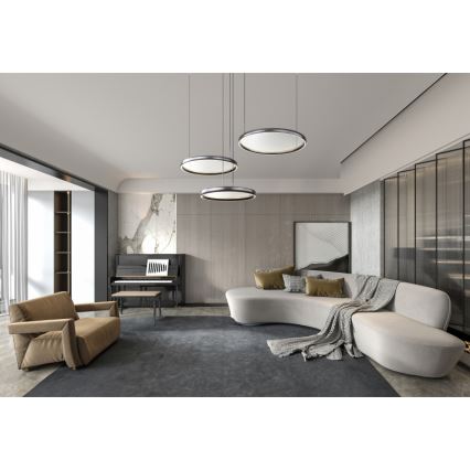 Globo - Led Dimmable κρεμαστό φωτιστικό οροφής LED/55W/230V 2700-6000K μαύρο + τηλεχειριστήριο