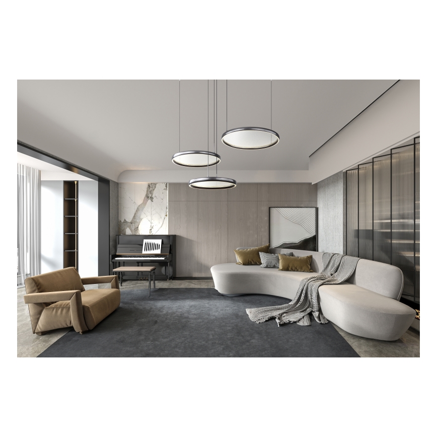 Globo - Led Dimmable κρεμαστό φωτιστικό οροφής LED/55W/230V 2700-6000K μαύρο + τηλεχειριστήριο