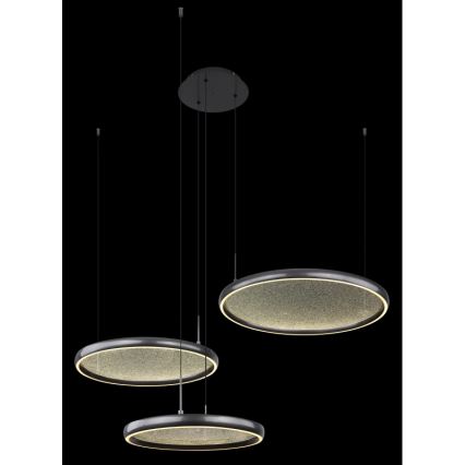 Globo - Led Dimmable κρεμαστό φωτιστικό οροφής LED/55W/230V 2700-6000K μαύρο + τηλεχειριστήριο