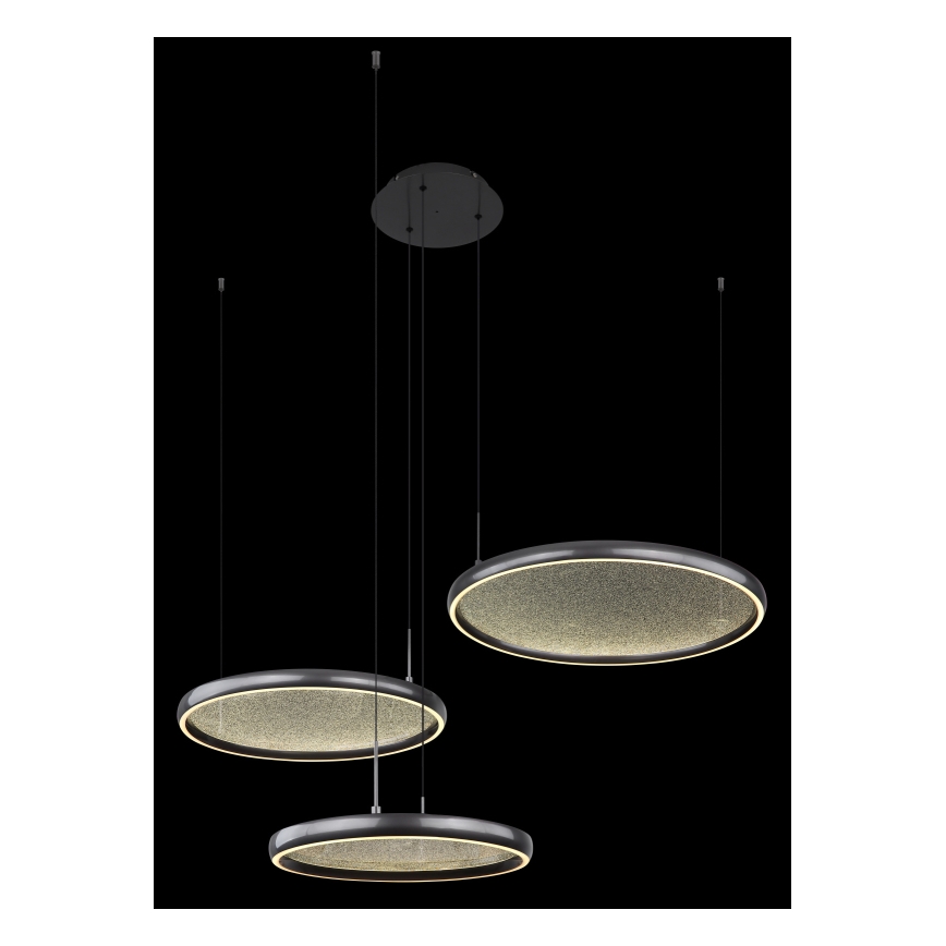 Globo - Led Dimmable κρεμαστό φωτιστικό οροφής LED/55W/230V 2700-6000K μαύρο + τηλεχειριστήριο