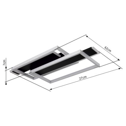 Globo - Φωτιστικό οροφής LED LED/40W/230V 62x27 cm ματ χρώμιο/μαύρο