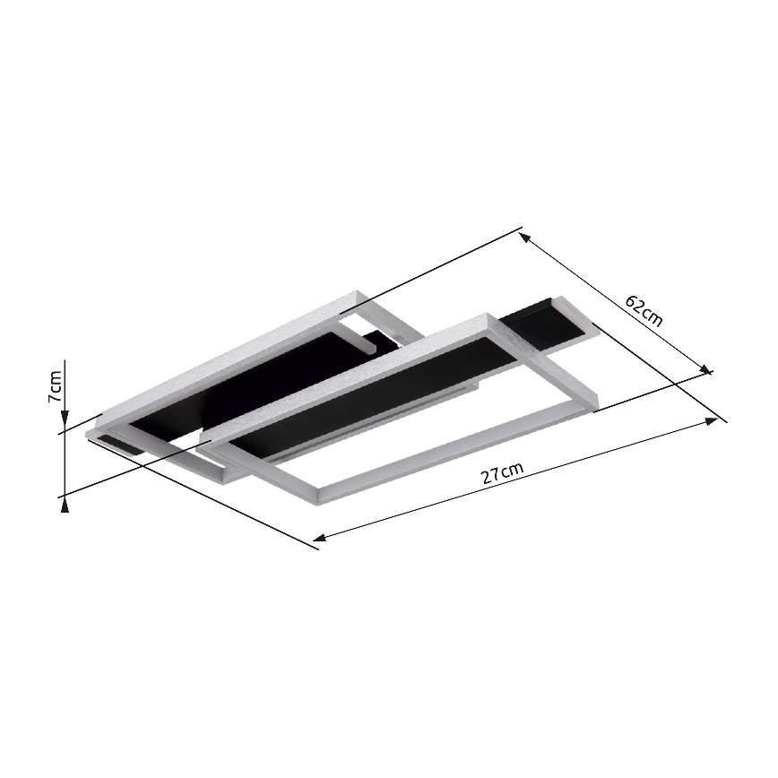 Globo - Φωτιστικό οροφής LED LED/40W/230V 62x27 cm ματ χρώμιο/μαύρο