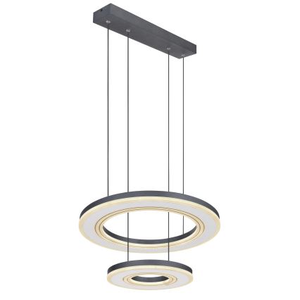 Globo - Led Dimmable κρεμαστό φωτιστικό οροφής LED/50W/230V 2700-6000K διάμετρος 50 cm μαύρο + τηλεχειριστήριο