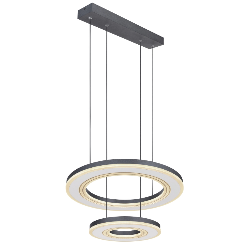 Globo - Led Dimmable κρεμαστό φωτιστικό οροφής LED/50W/230V 2700-6000K διάμετρος 50 cm μαύρο + τηλεχειριστήριο