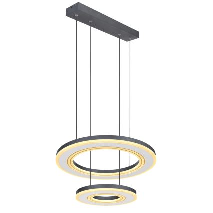 Globo - Led Dimmable κρεμαστό φωτιστικό οροφής LED/50W/230V 2700-6000K διάμετρος 50 cm μαύρο + τηλεχειριστήριο