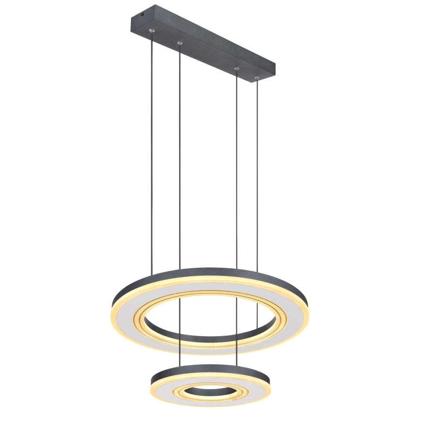 Globo - Led Dimmable κρεμαστό φωτιστικό οροφής LED/50W/230V 2700-6000K διάμετρος 50 cm μαύρο + τηλεχειριστήριο