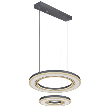 Globo - Led Dimmable κρεμαστό φωτιστικό οροφής LED/50W/230V 2700-6000K διάμετρος 50 cm μαύρο + τηλεχειριστήριο