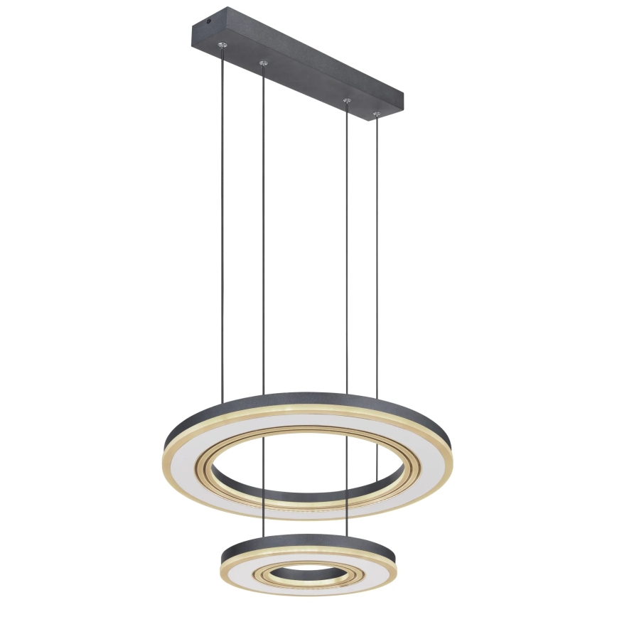 Globo - Led Dimmable κρεμαστό φωτιστικό οροφής LED/50W/230V 2700-6000K διάμετρος 50 cm μαύρο + τηλεχειριστήριο