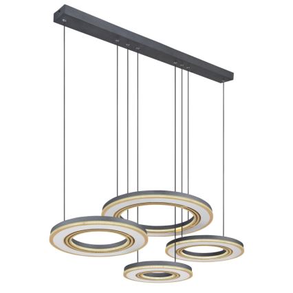 Globo - Led Dimmable κρεμαστό φωτιστικό οροφής LED/80W/230V 2700-6000K μαύρο + τηλεχειριστήριο