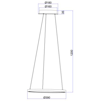 Globo - Πολύφωτο LED με συρματόσχοινο LED/19W/230V