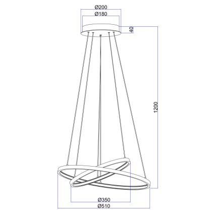 Globo - Led Dimmable κρεμαστό φωτιστικό οροφής 2xLED/21W/230V