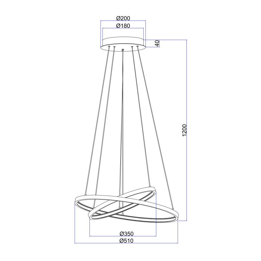 Globo - Led Dimmable κρεμαστό φωτιστικό οροφής 2xLED/21W/230V