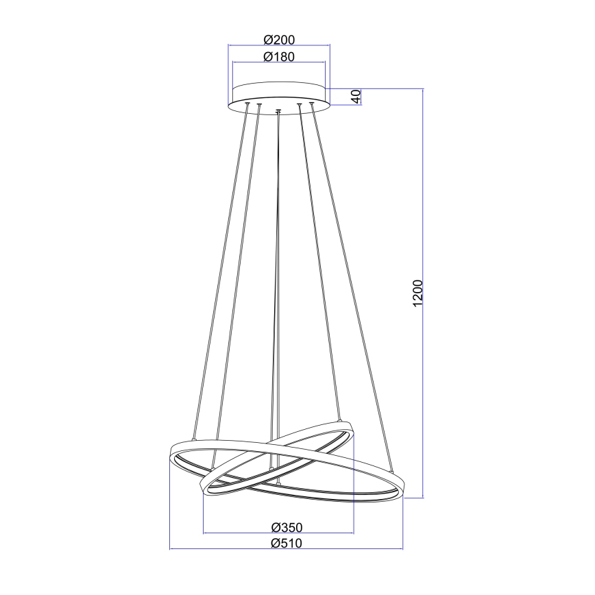 Globo - Led Dimmable κρεμαστό φωτιστικό οροφής 2xLED/21W/230V
