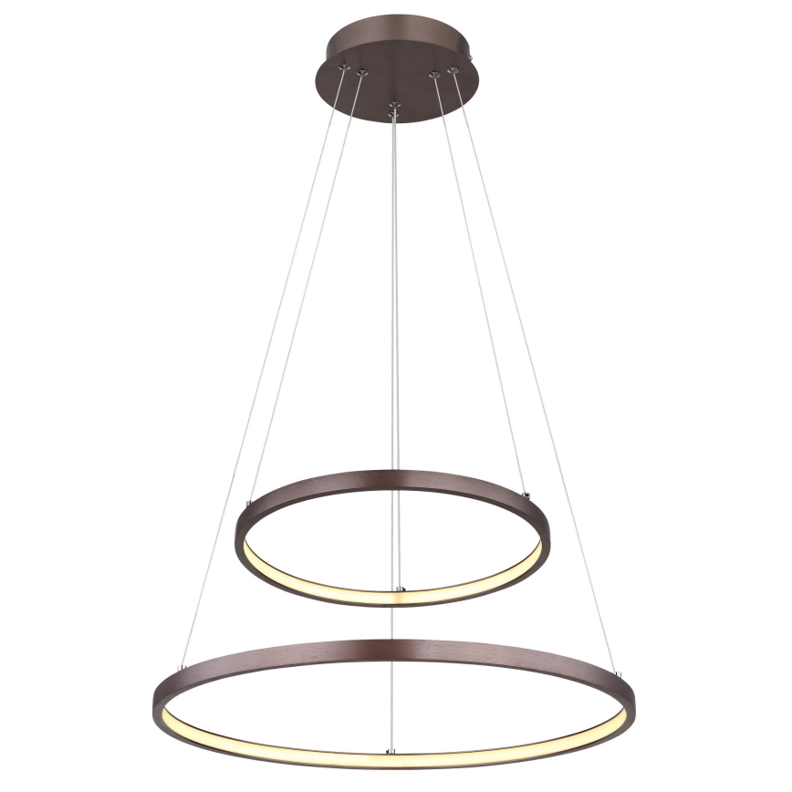 Globo - Led Dimmable κρεμαστό φωτιστικό οροφής 2xLED/21W/230V καφέ