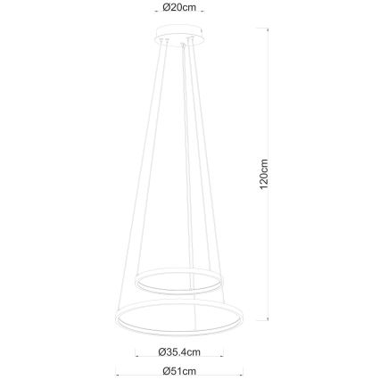 Globo - Led Dimmable κρεμαστό φωτιστικό οροφής 2xLED/21W/230V καφέ