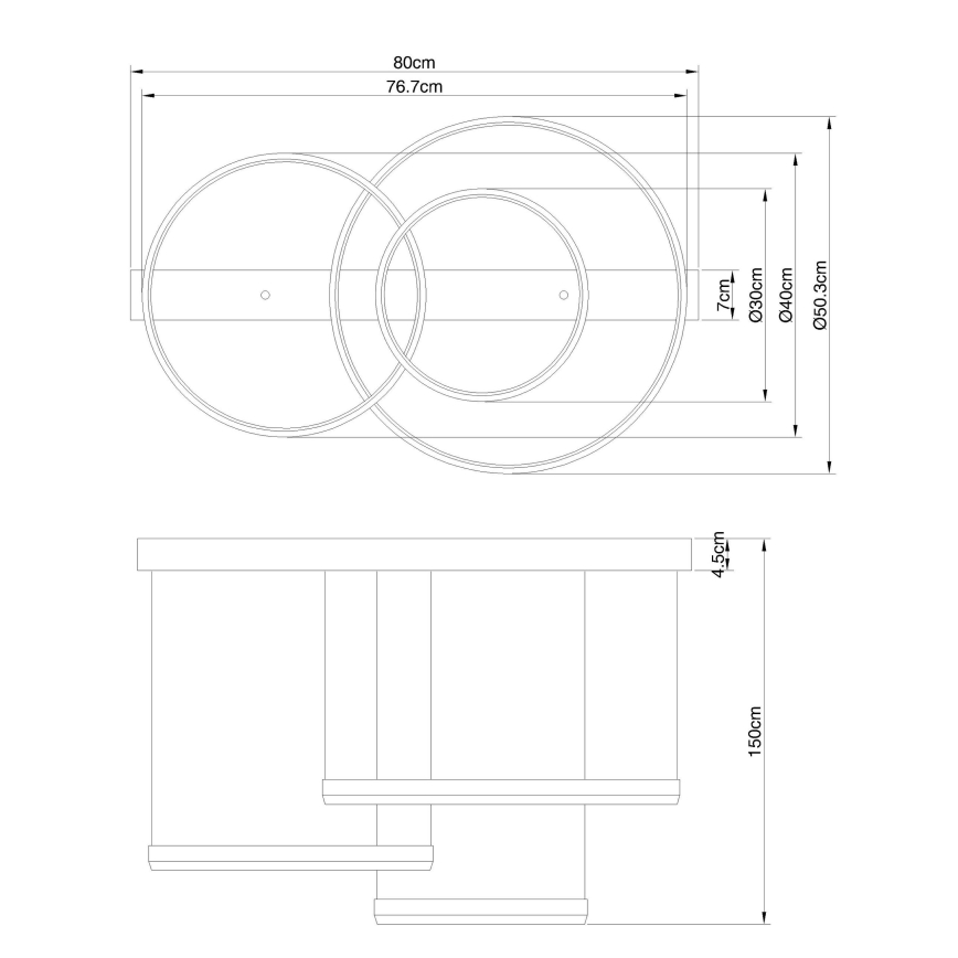 Globo - Led Dimmable κρεμαστό φωτιστικό οροφής LED/55W/230V 2700-6000K + τηλεχειριστήριο