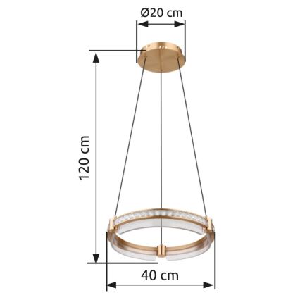 Globo - LED Dimming κρύσταλλο κρεμαστό φωτιστικό οροφής κρεμαστό φωτιστικό οροφής LED/36W/230V 2700K-6000K + τηλεχειριστήριο
