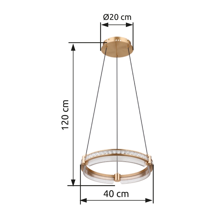 Globo - LED Dimming κρύσταλλο κρεμαστό φωτιστικό οροφής κρεμαστό φωτιστικό οροφής LED/36W/230V 2700K-6000K + τηλεχειριστήριο