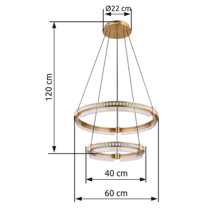 Globo - LED Dimming κρύσταλλο κρεμαστό φωτιστικό οροφής κρεμαστό φωτιστικό οροφής LED/78W/230V 2700K-6000K + τηλεχειριστήριο