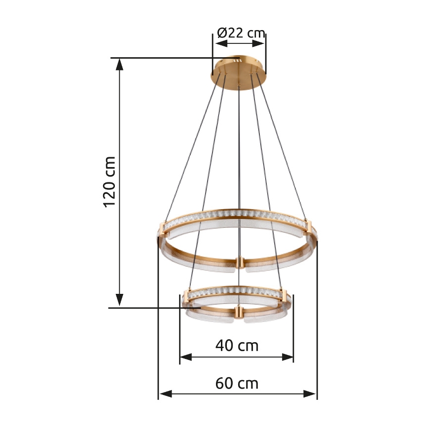 Globo - LED Dimming κρύσταλλο κρεμαστό φωτιστικό οροφής κρεμαστό φωτιστικό οροφής LED/78W/230V 2700K-6000K + τηλεχειριστήριο
