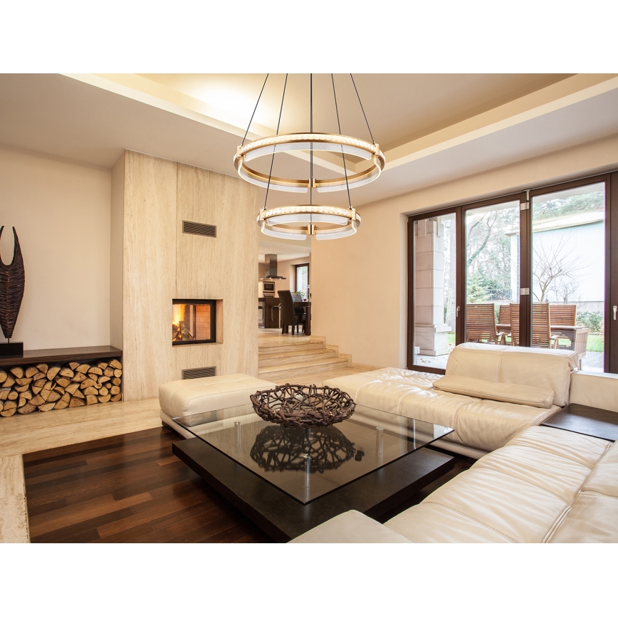 Globo - Ρυθμιζόμενο LED κρυστάλλινο φωτιστικό οροφής με καλώδιο LED/78W/230V 2700K-6000K + τηλεχειριστήριο