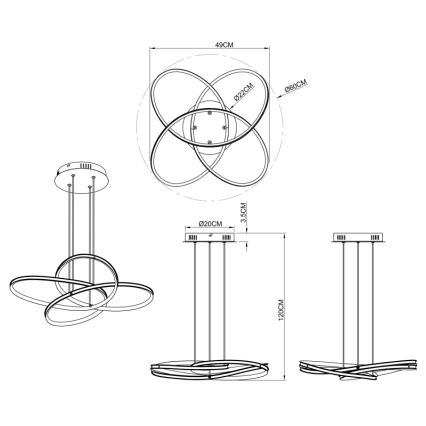 Globo - LED Κρεμαστό πολύφωτο LED/30W/230V