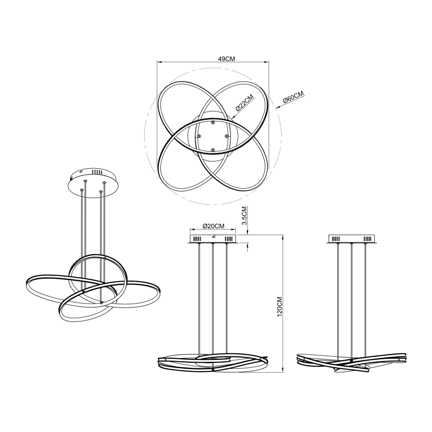 Globo - LED Κρεμαστό πολύφωτο LED/30W/230V